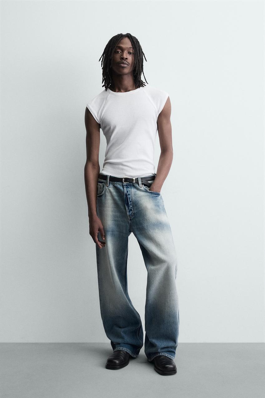 フレアフィットデニムパンツ - ブルー | ZARA Japan / 日本