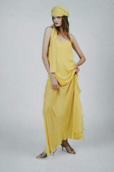 LIMITED EDITION OPEN-BACK LONG DRESS - Lemon by Zara