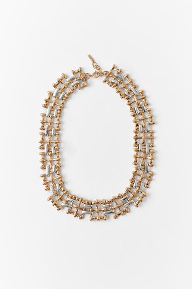 Zara COMBINED CHAIN NECKLACE - Gold / Silver