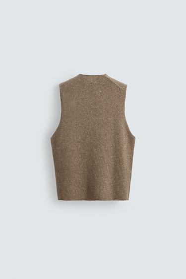 ORIGINS FLECKED KNIT VEST - Beige by Zara - Image 7