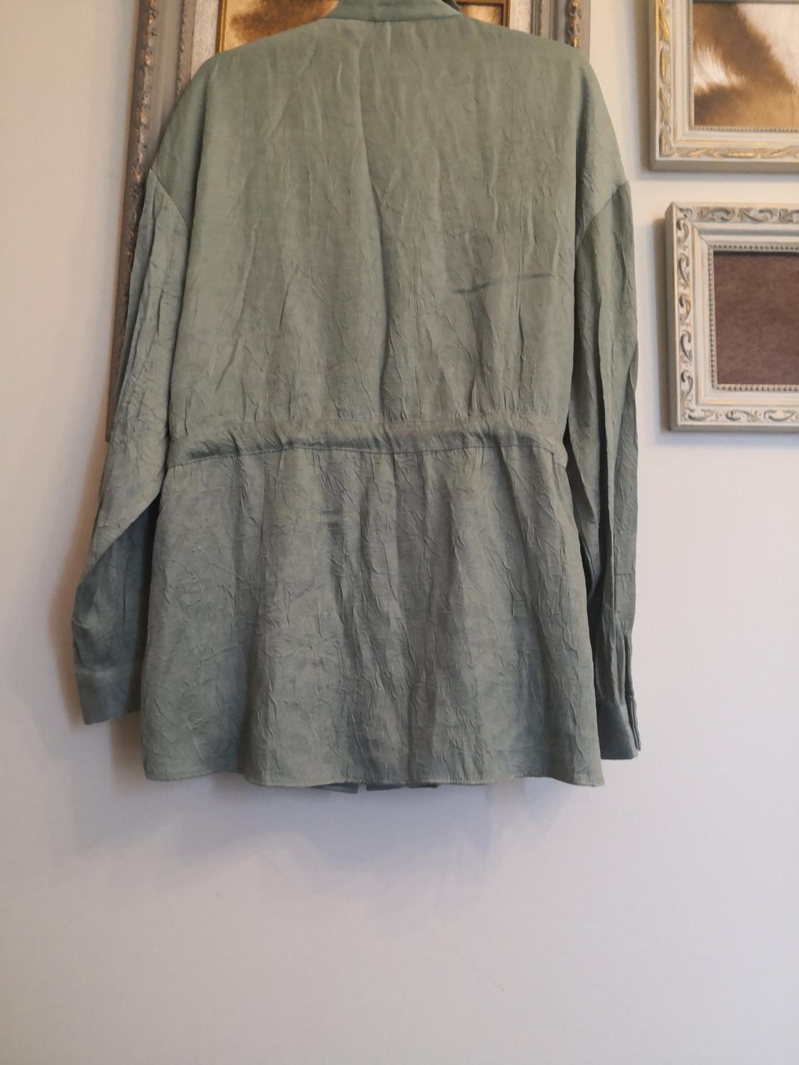 SATIN OVERSHIRT WITH WRINKLED EFFECT - Image 5