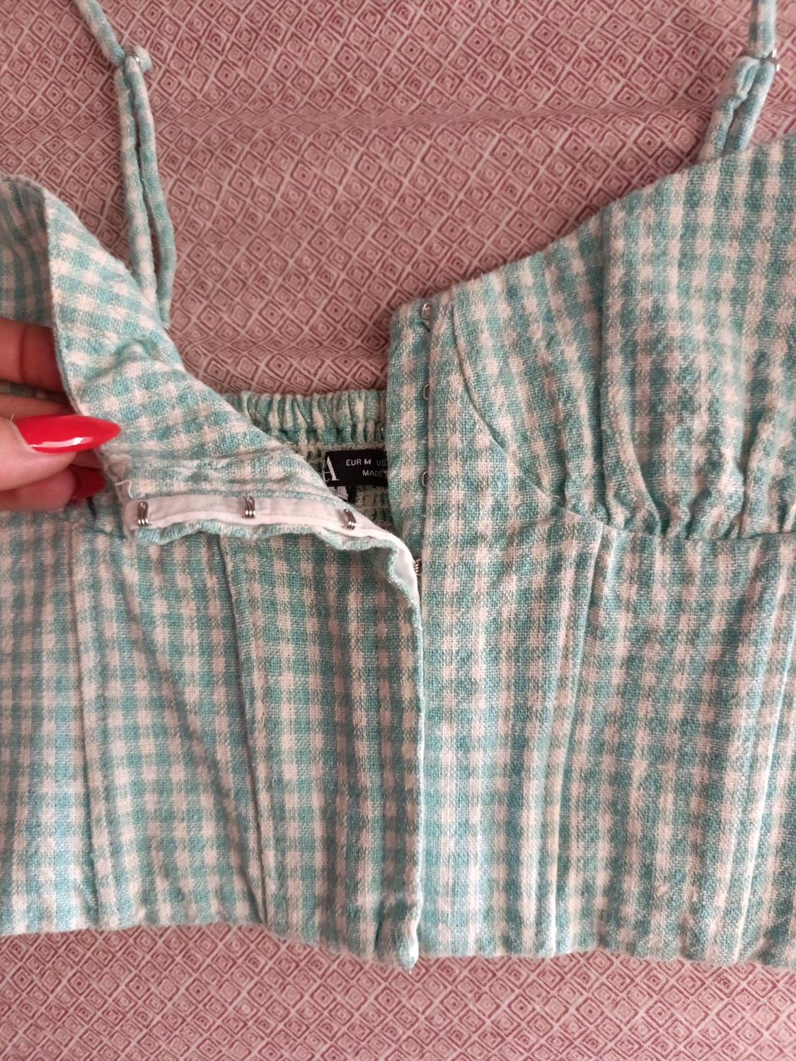 GINGHAM CORSETRY-INSPIRED TOP - Image 2
