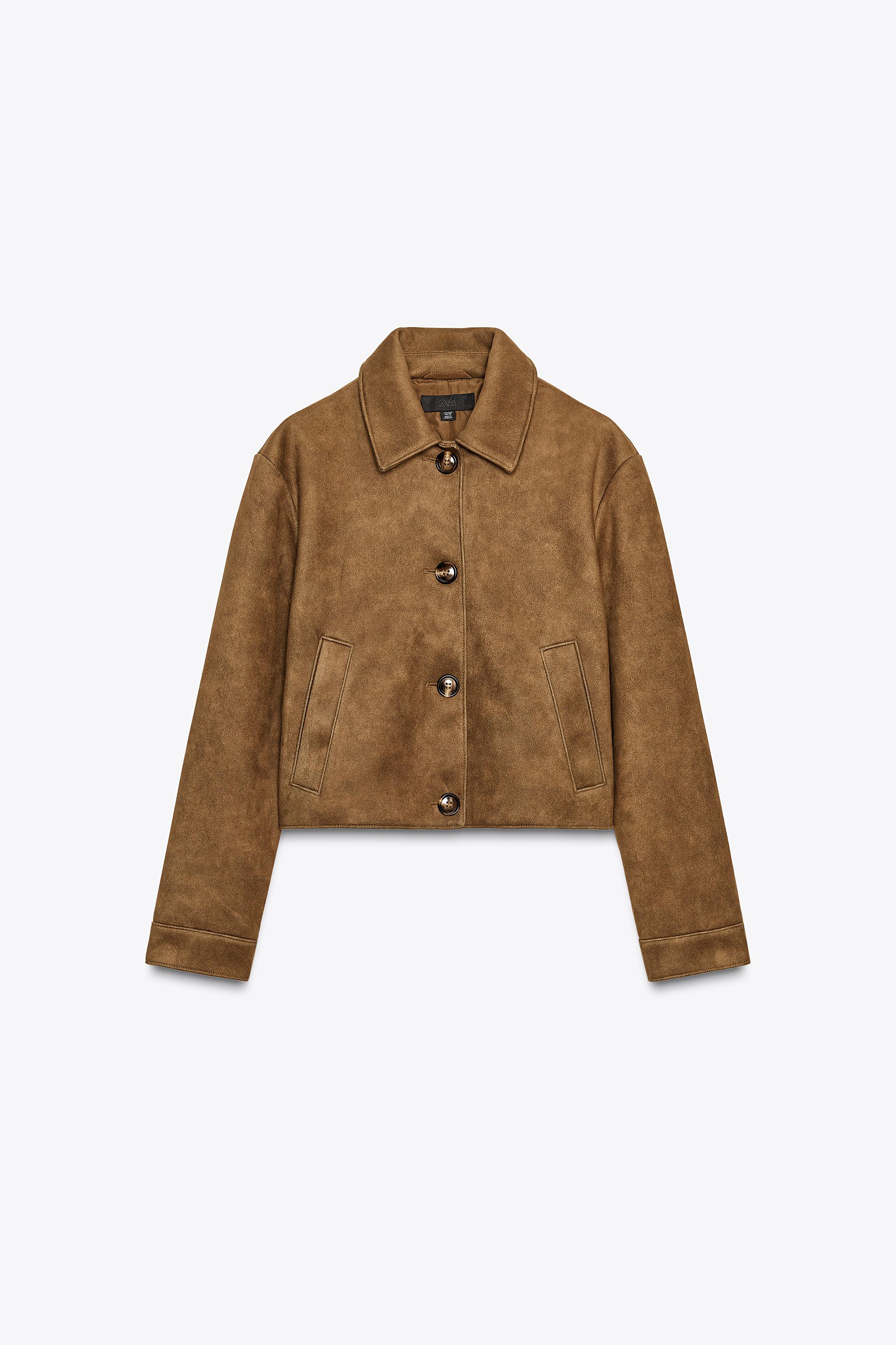 新品ZARA ZW COLLECTION レザー スエード ジャケット Sサイズ ZARAザラ本革 ZW COLLECTION レザージャケット (ZARA/レザー