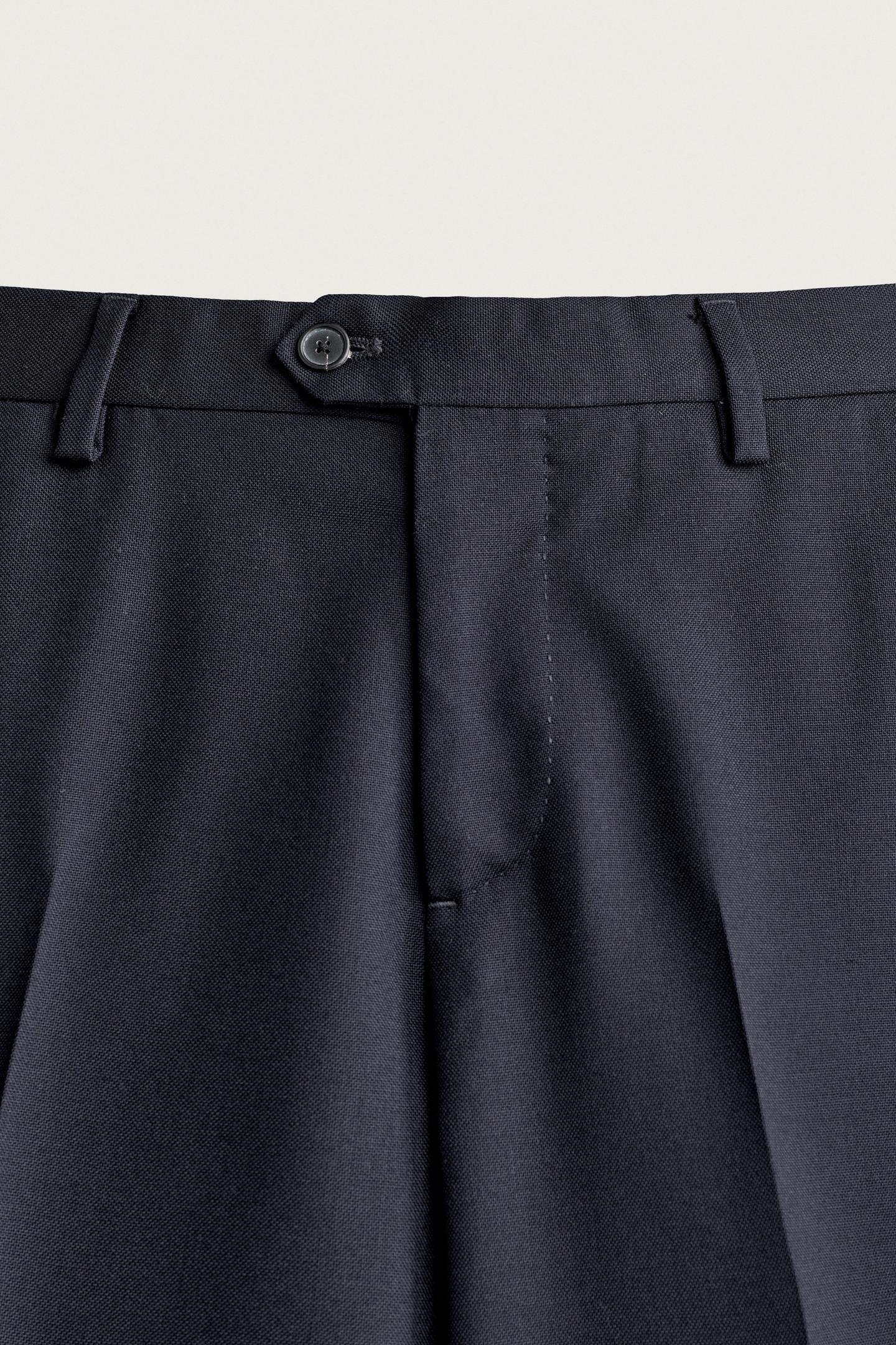 Мужские брюки Zara 100% Wool Suit, цвет: Тёмно-синий — фото 7