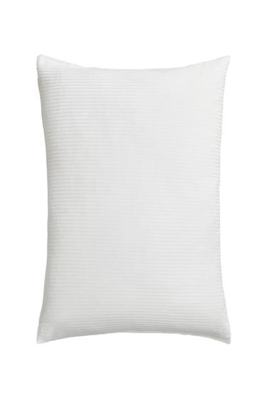 Zara STRIPED COTTON PILLOW PROTECTOR - White