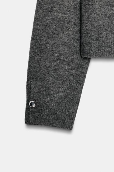 SOFT KNIT JUMPER WITH BUTTONS - Grey marl by Zara - Image 5