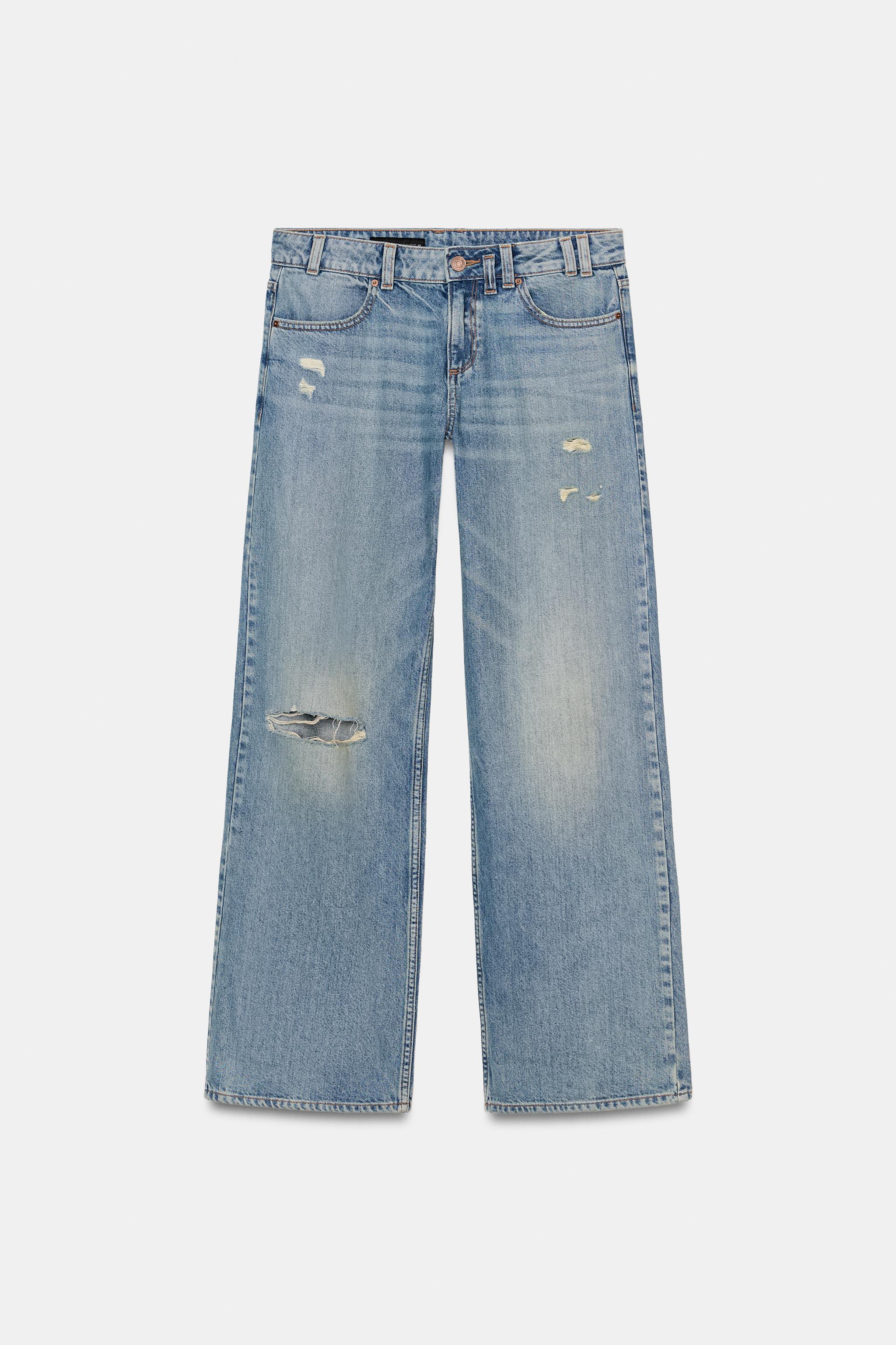 Z1975 RIPPED LOW RISE STRAIGHT JEANS