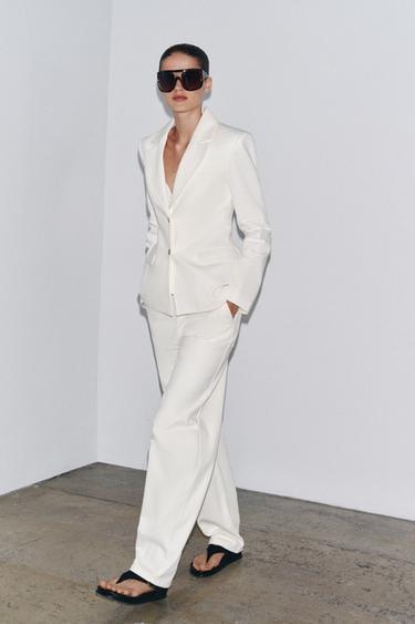 ZW COLLECTION DENIM BLAZER WITH BUTTONS - White by Zara - Image 0