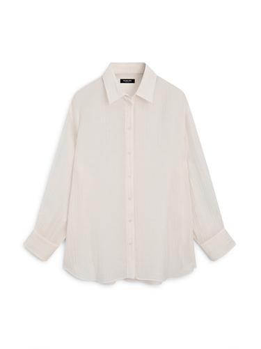 Camisa fluida detalle plisado - Marfil de Zara