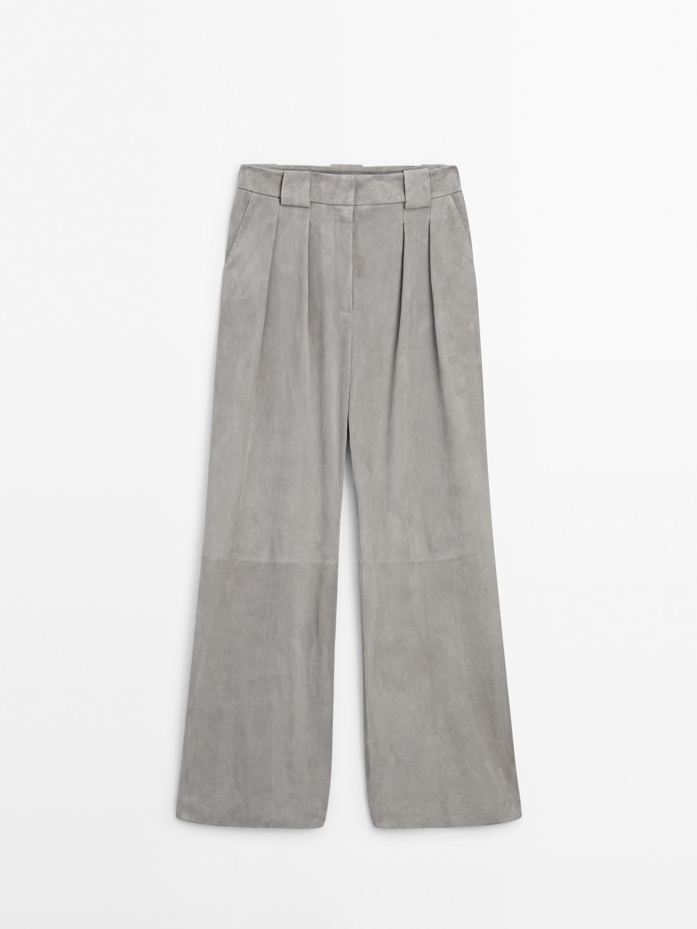 SLOUCHY DARTED TROUSERS - Anthracite grey