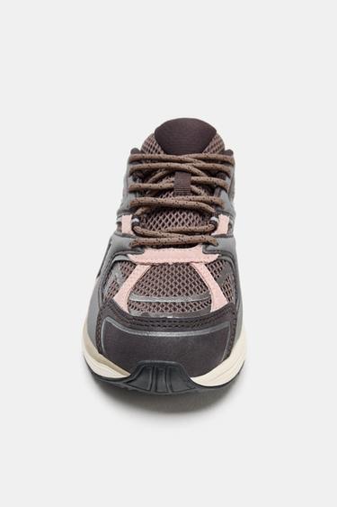 COLOUR BLOCK TRAINERS - Brown by Zara - Image 3