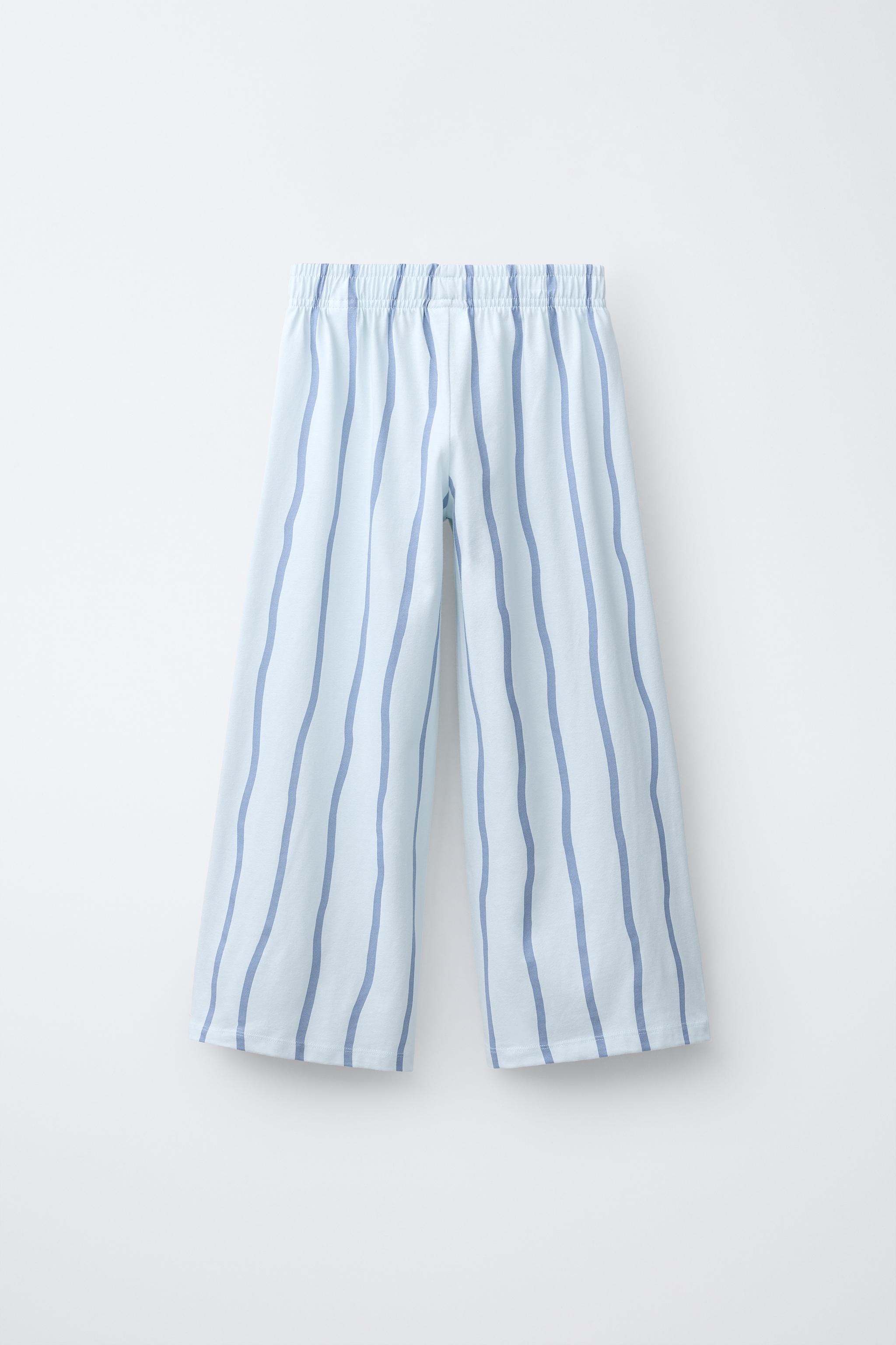 PANTALON WIDE LEG RAYURES