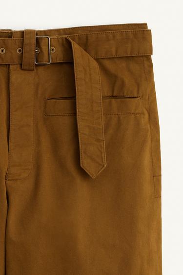 LIMITED EDITION STRUCTURED TROUSERS WITH BELT - Khaki by Zara - Image 6
