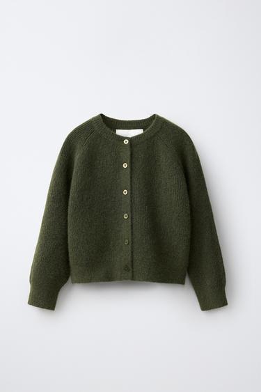 EINFARBIGE STRICKJACKE - Khaki von Zara