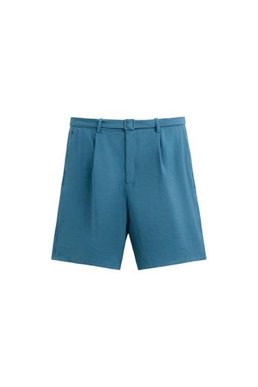 PLEATED BERMUDA SHORTS WITH BELT