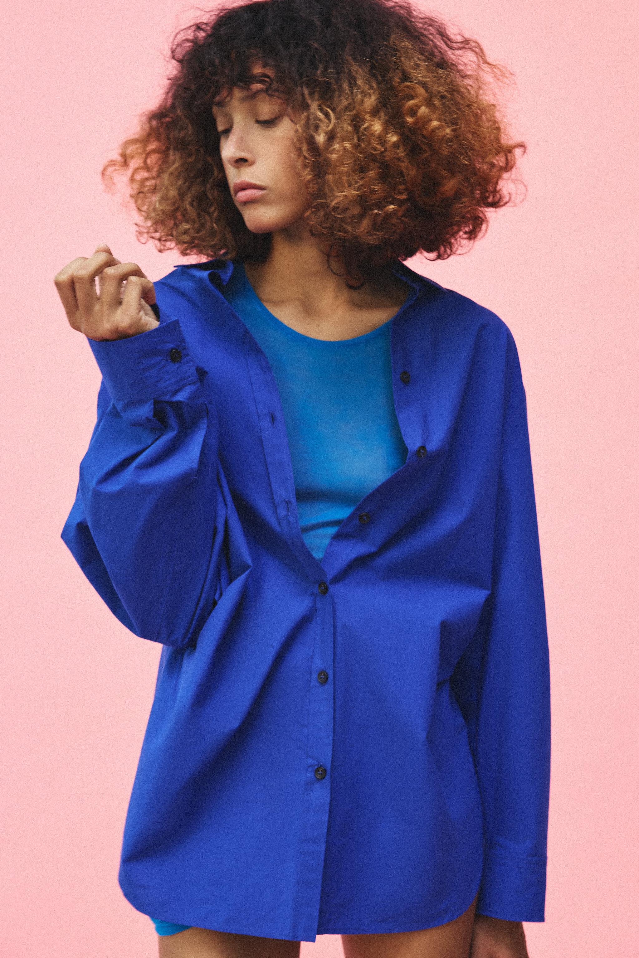 POPLIN SHIRT WITH SIDE DARTS