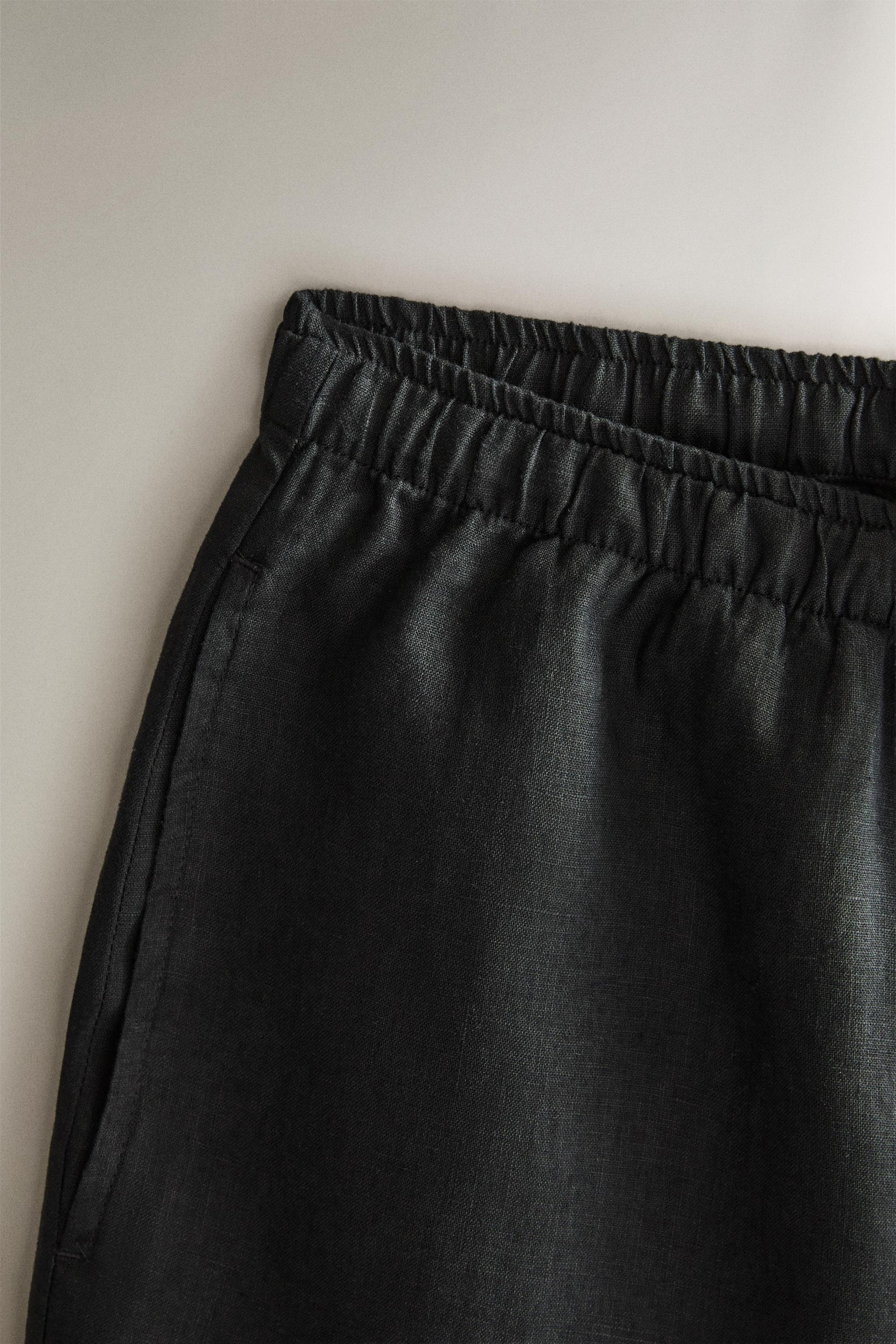 LINEN SHORTS — Mid-gray