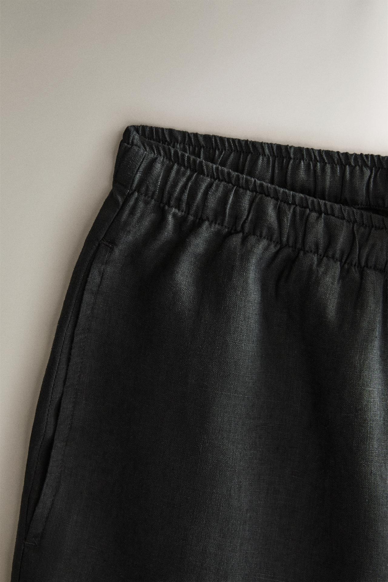 LINEN SHORTS — Mid-gray