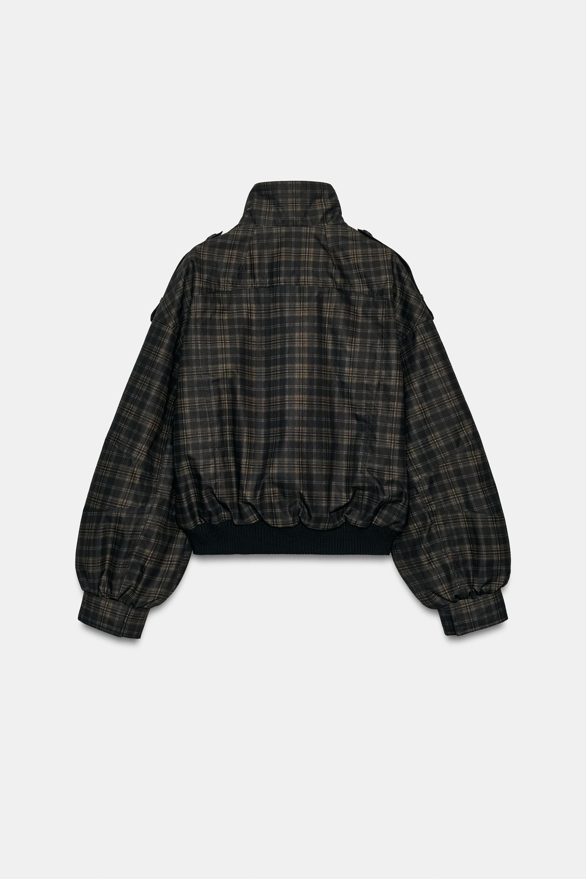 チェック ボンバージャケット - ブラウン | ZARA Japan / 日本