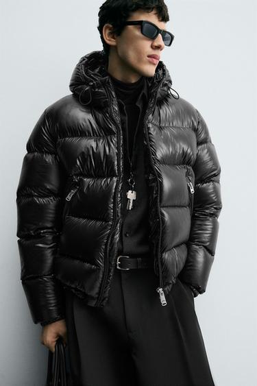 100% FEATHER WATER-REPELLENT DOWN JACKET - Black by Zara - Image 4