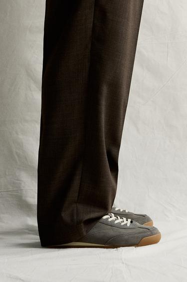 RETRO LEATHER TRAINERS - Grey by Zara - Image 0