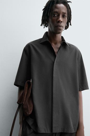 RELAXED FIT FLOWING SHIRT - Dark grey by Zara - Image 5