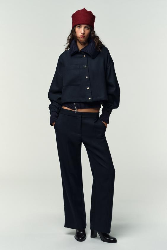 CROPPED BALLOON BOMBER JACKET