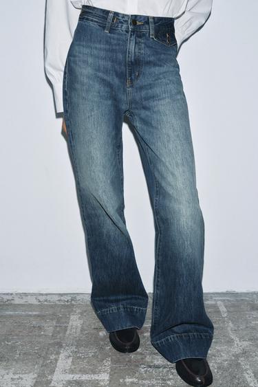 ZW COLLECTION FLARE HIGH-WAIST JEANS - Blue by Zara - Image 3