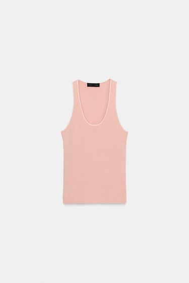 TOP PUNTO CUELLO OLLA - Rosa palo de Zara