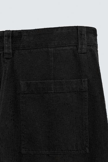 TEXTURED STRAIGHT-LEG TROUSERS - Black by Zara - Image 9
