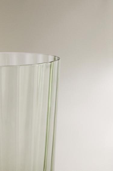 GLASS SOFT DRINK TUMBLER WITH LINE DESIGN - Green by Zara - Image 4
