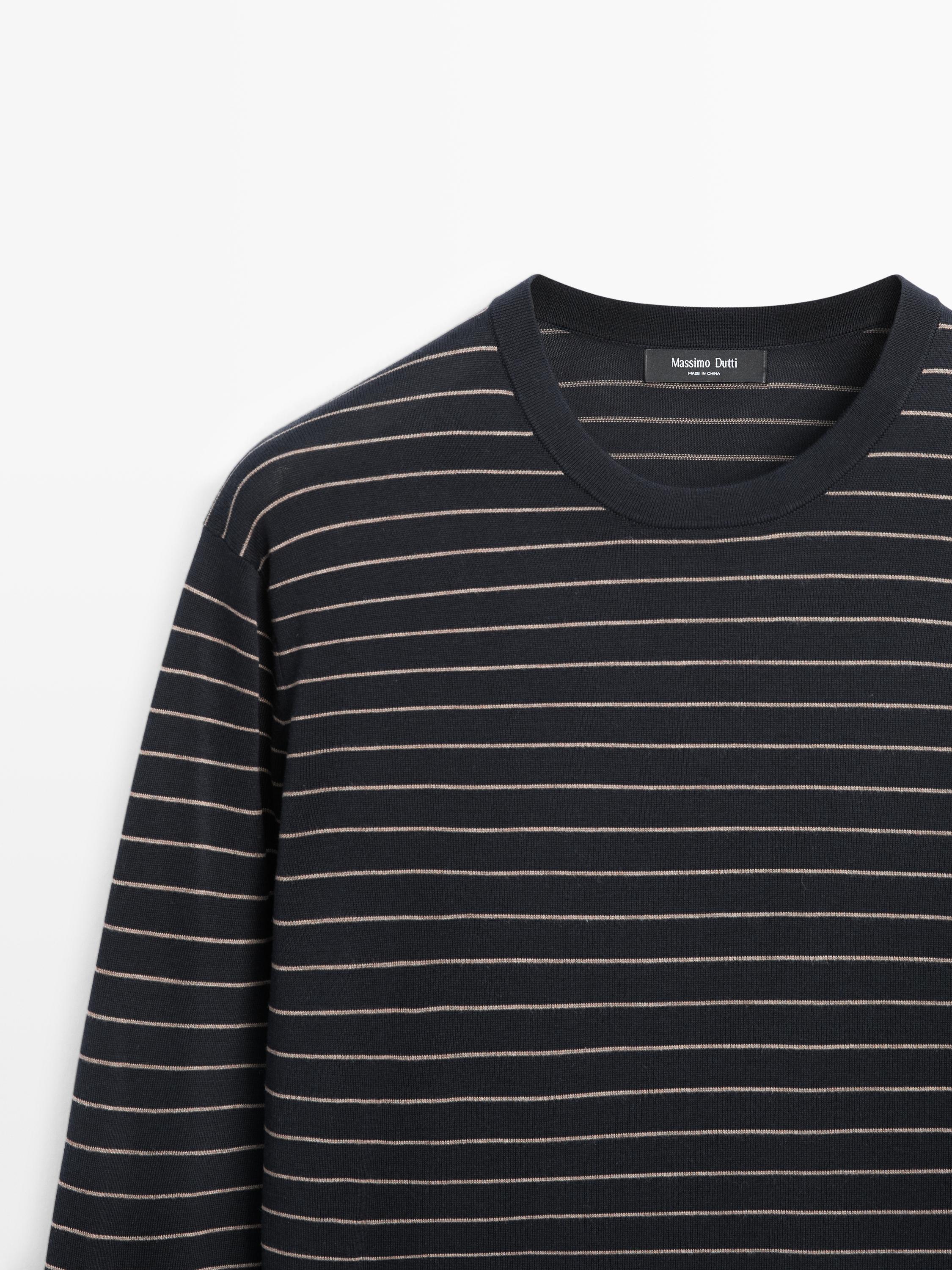 Pull rayé manches longues