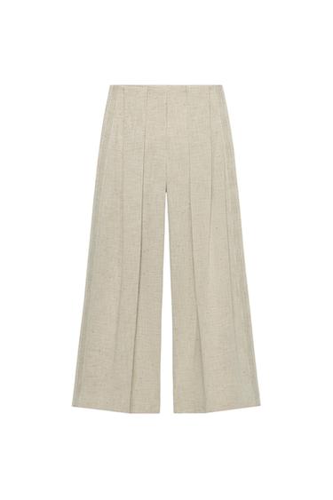 PANTALÓN RECTO PESPUNTES ZW COLLECTION - Beige de Zara