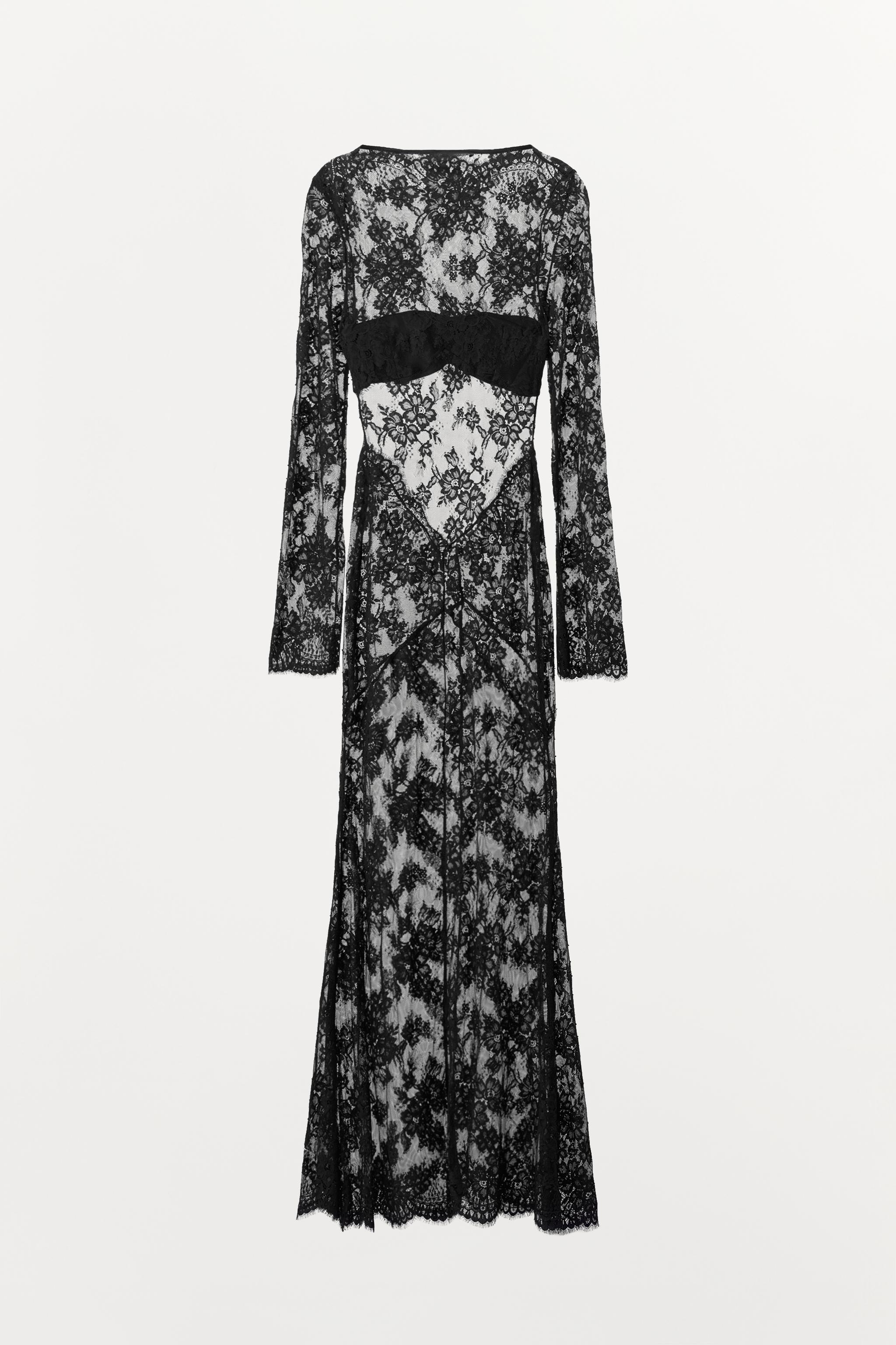 ROBE LONGUE EN DENTELLE AVEC DÉCOLLETÉ DOS