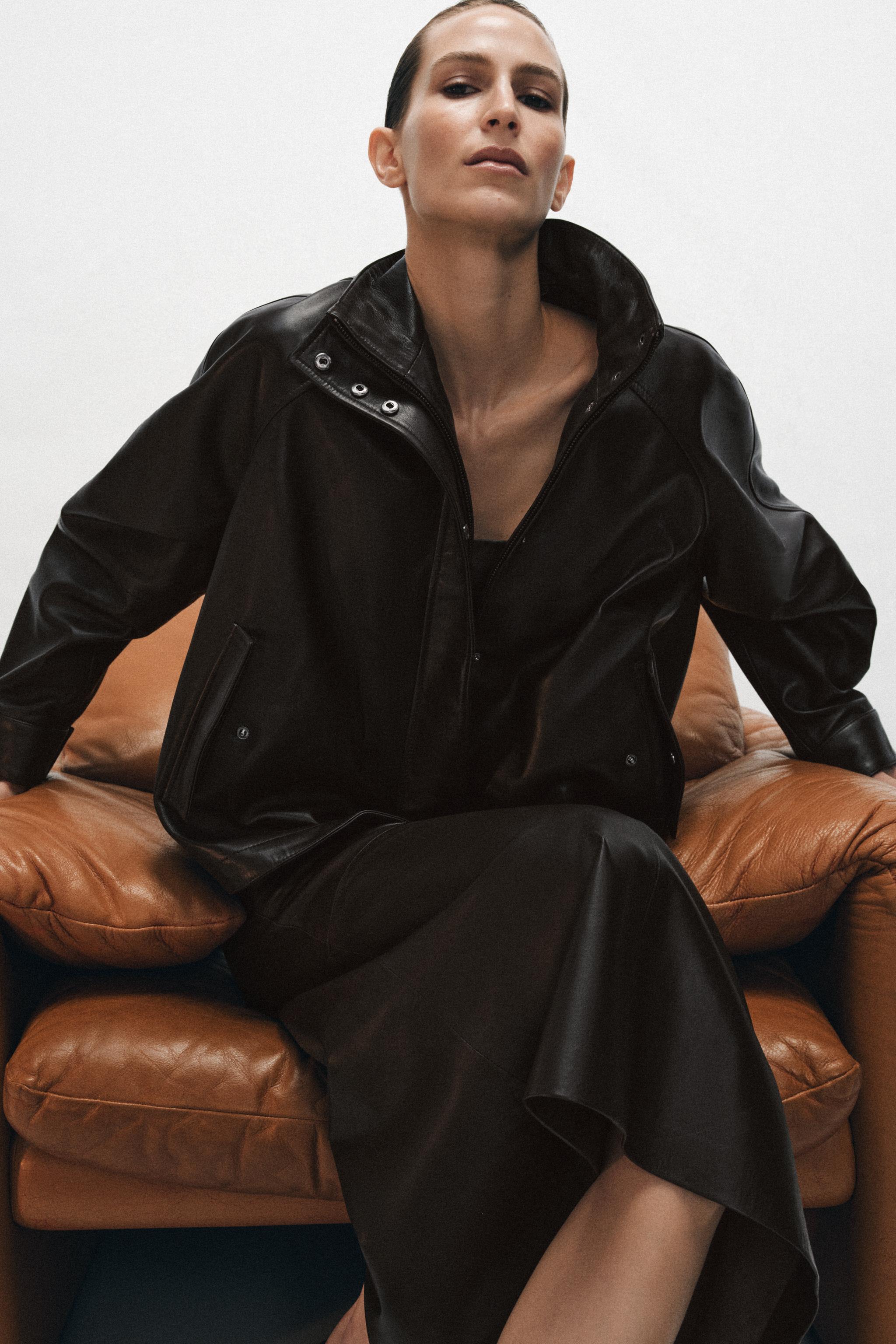 BLOUSON BOMBER 100 % CUIR ZW COLLECTION