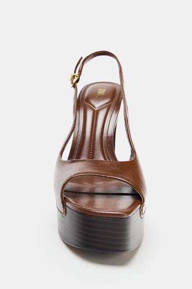 PLATFORM SANDALS - Brown by Zara - Image 4