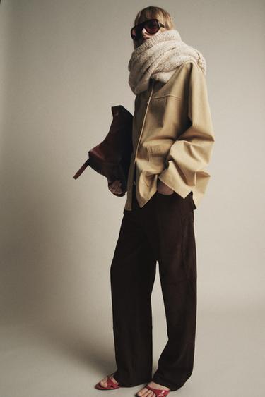 ΣΟΥΕΤ ΔΕΡΜΑΤΙΝΟ ΜΠΟΥΦΑΝ ZW COLLECTION LIMITED EDITION - Ασπροκίτρινο του Zara