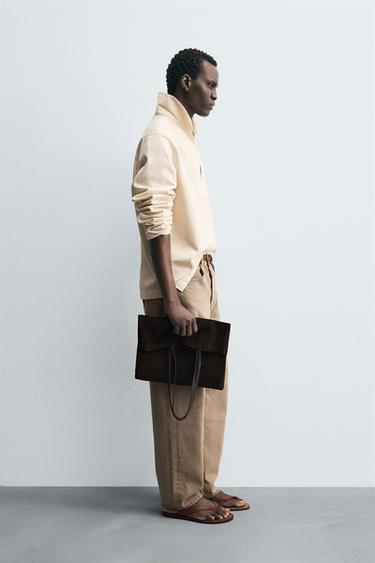 WASHED TEXTURED OVERSHIRT - Ecru by Zara - Image 3