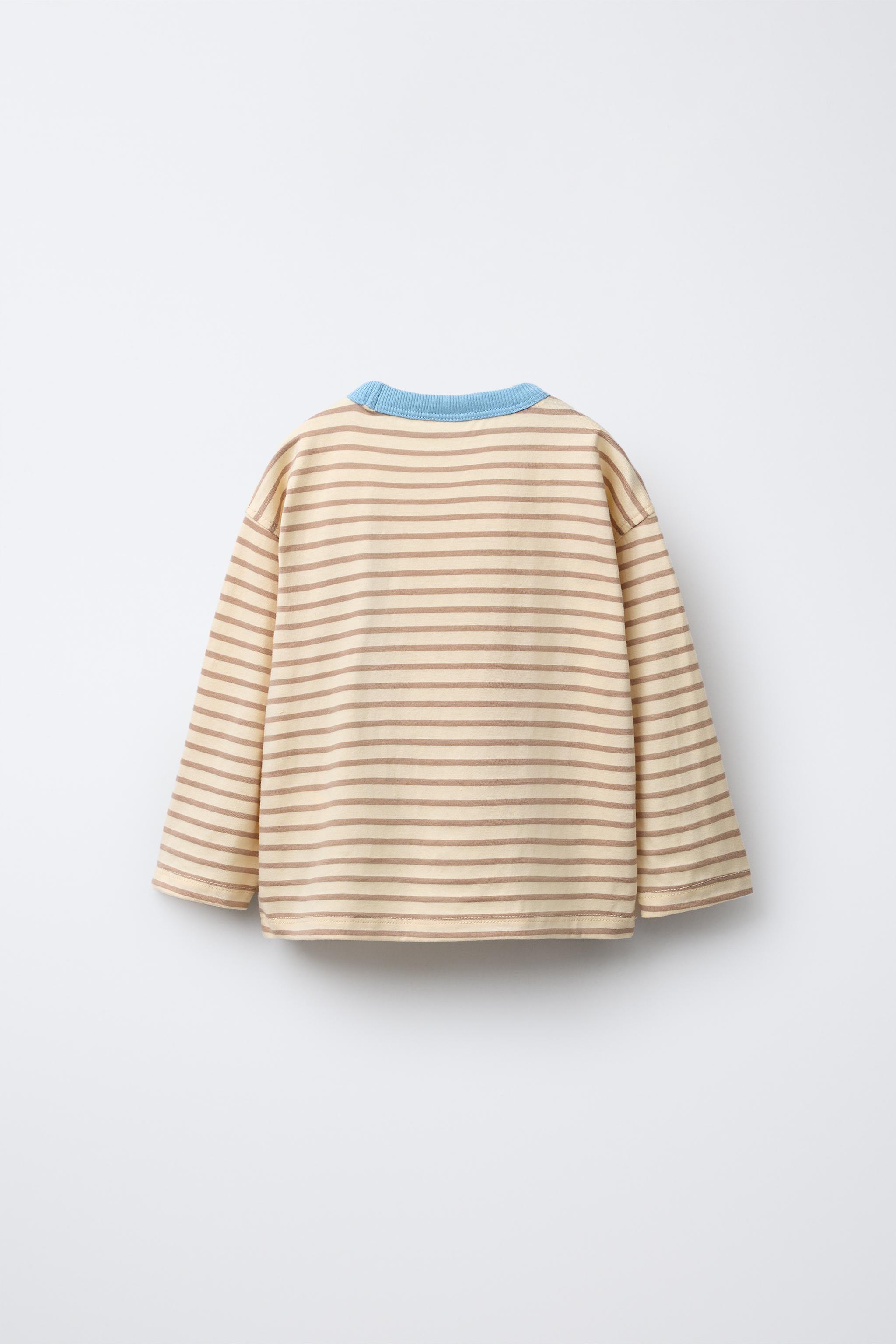 STRIPED APPLE PATCH T-SHIRT