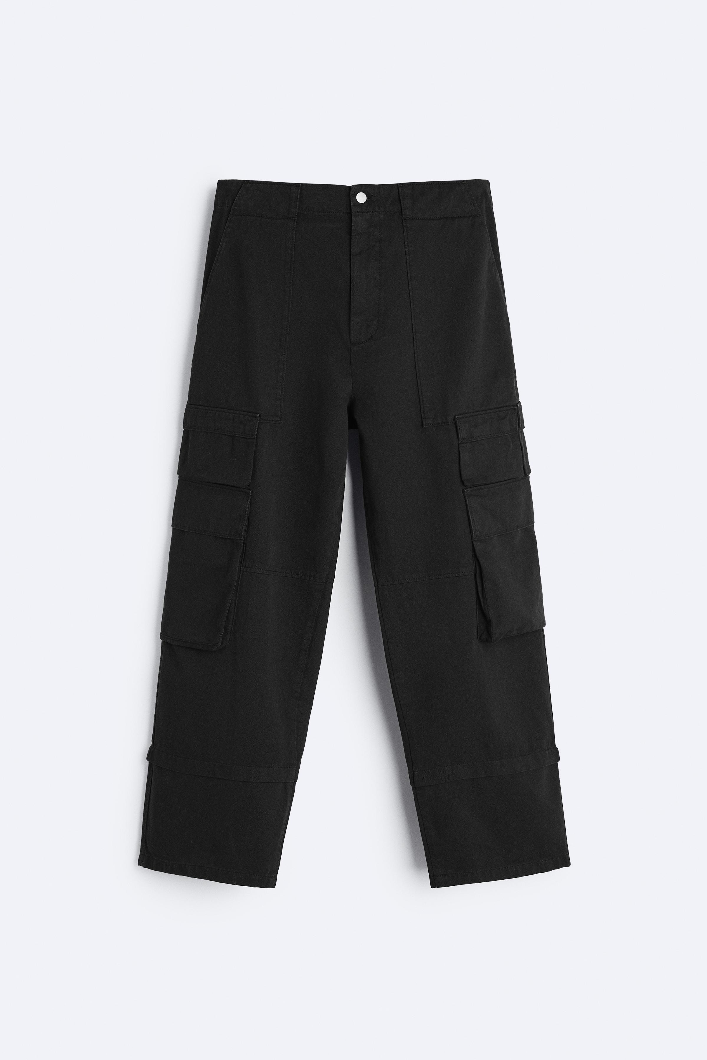 ZARA Black Cargo Jeans for Men