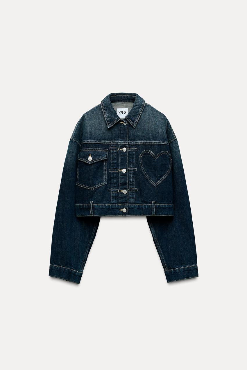 TRF ハート デニムジャケット - ネイビーブルー | ZARA Japan / 日本