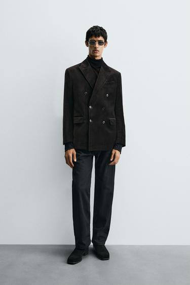 REGULAR FIT VELVET BLAZER - Brown by Zara - Image 0