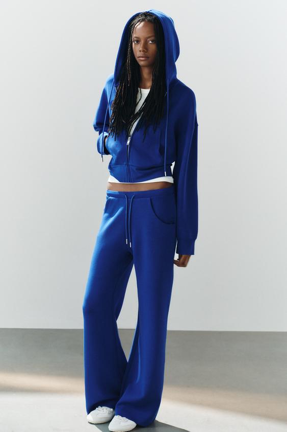 INTERLOCK FLARE TROUSERS - Bluish by Zara - Image 0