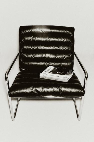 SESSEL AUS LEDER UND EDELSTAHL - Schwarz von Zara