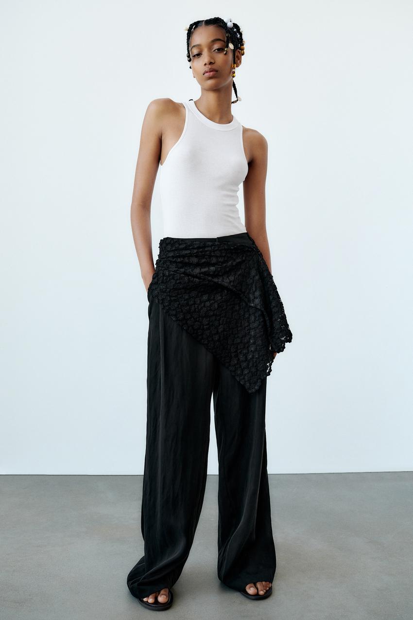 Zara Woman High Waist Black Pants Trousers