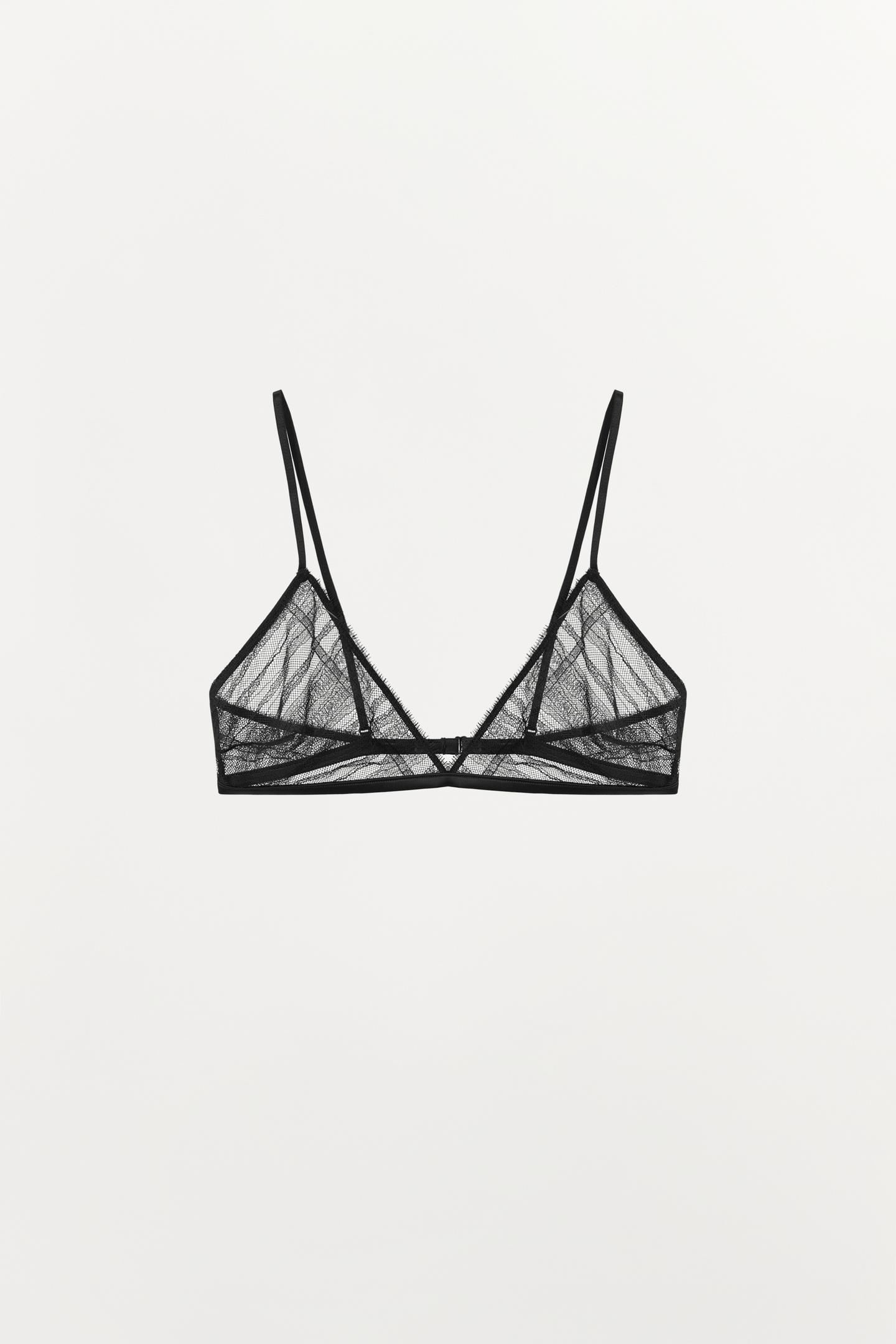 Бра, треугольные чашки, сетка — Zara, цвет: Чёрный — фото 5