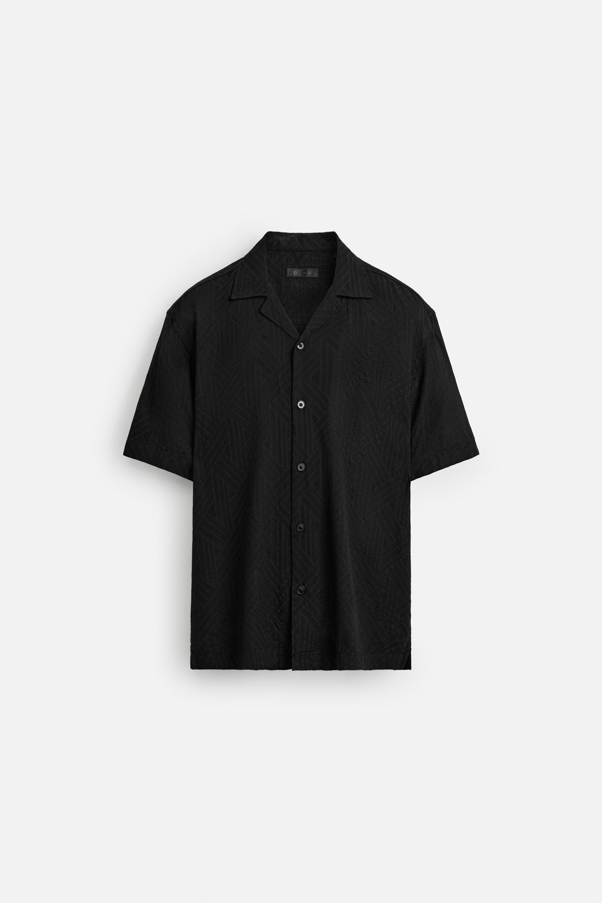 GEOMETRIC JACQUARD SHIRT - Black | ZARA United States