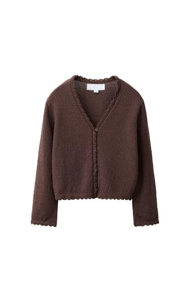 WAVY KNIT CARDIGAN - Brown by Zara