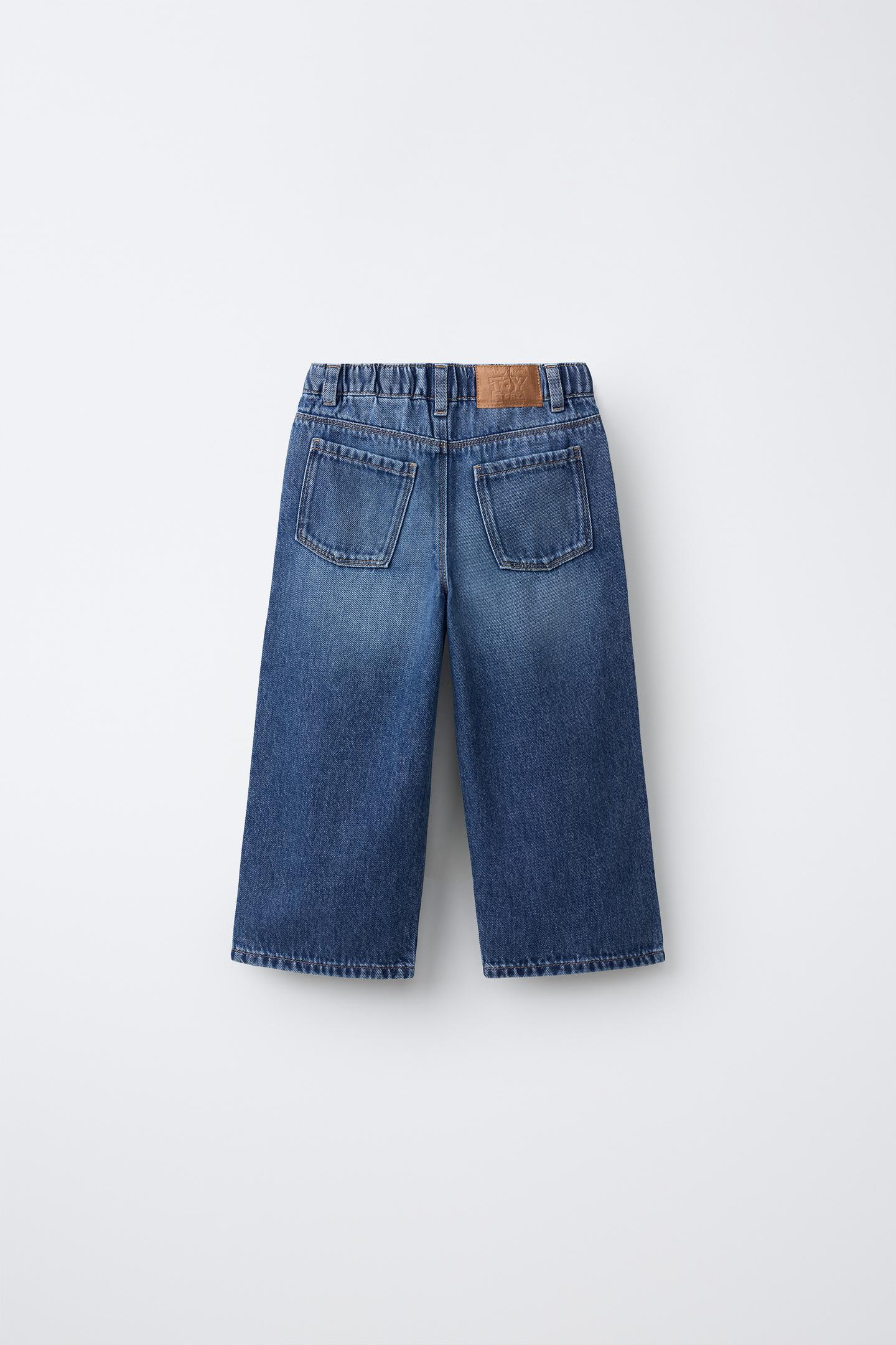 Детские джинсы Zara Jessie Toy Story Embroidered Wide-Leg, цвет: Синий — фото 2