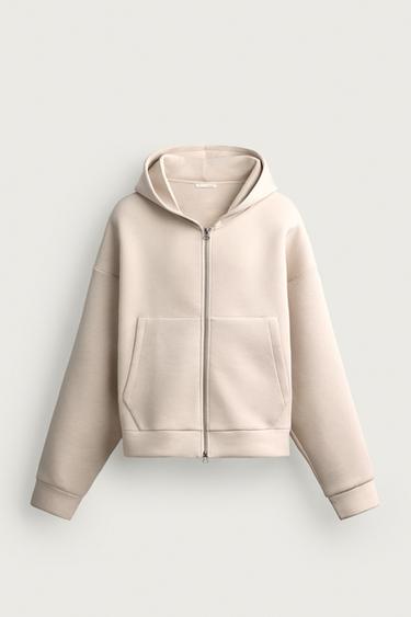 FUNKTIONS-HOODIE MIT REISSVERSCHLUSS - Beige von Zara